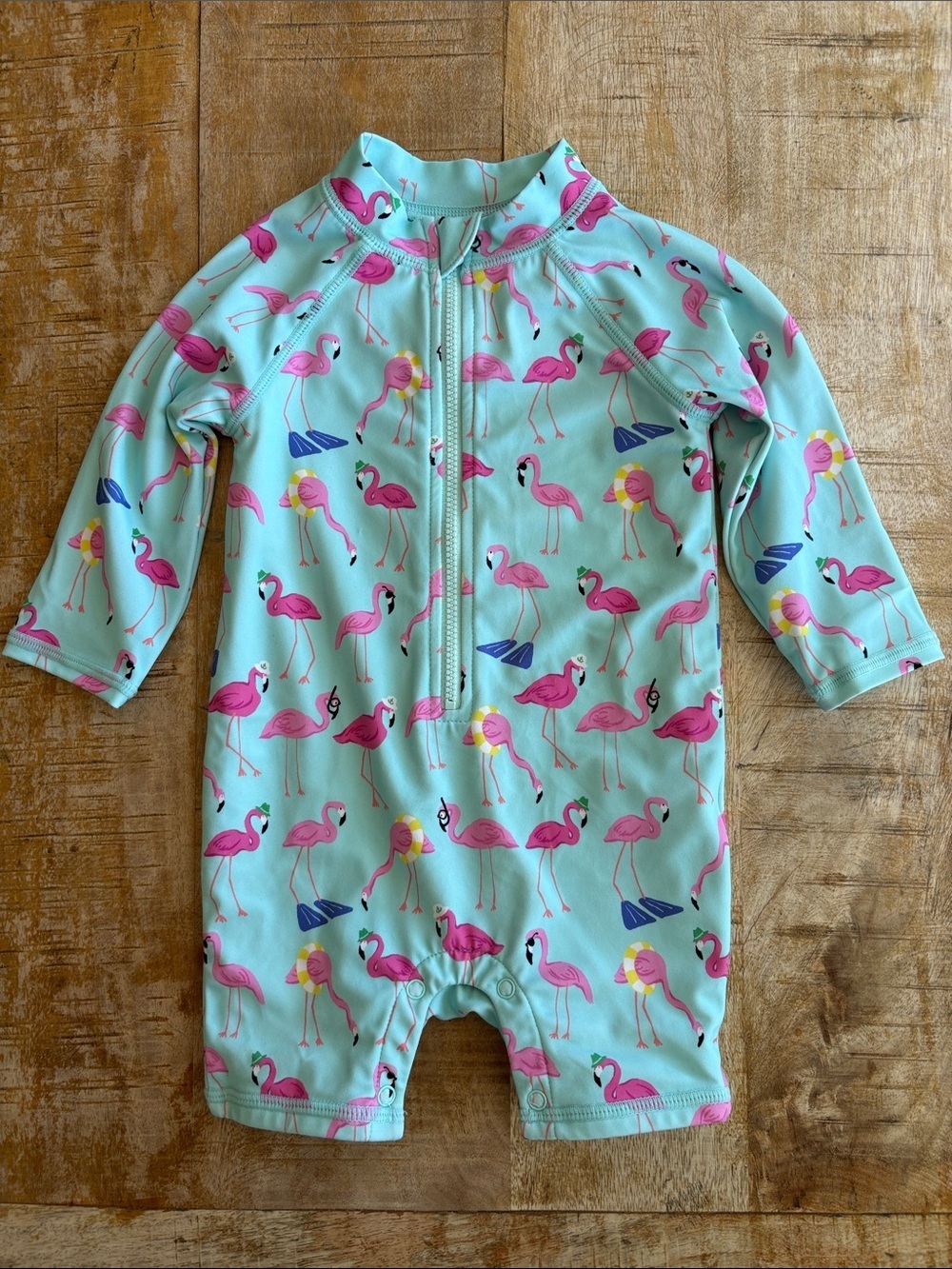 Janie and Jack Baby Flamingo Rash Guard Swimsuit 6-12m